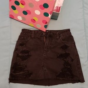 Vintage black denim skirt